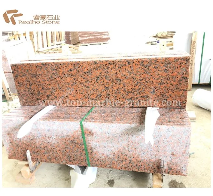 maple red granite stair