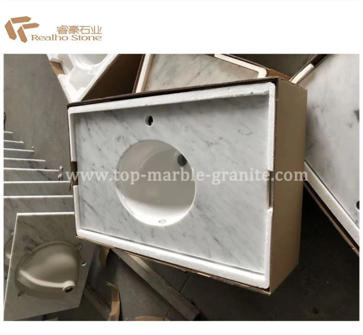 White Carrara Marble Countertop For Bathroom