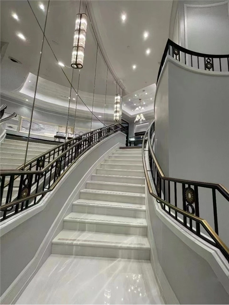 white marble stairs