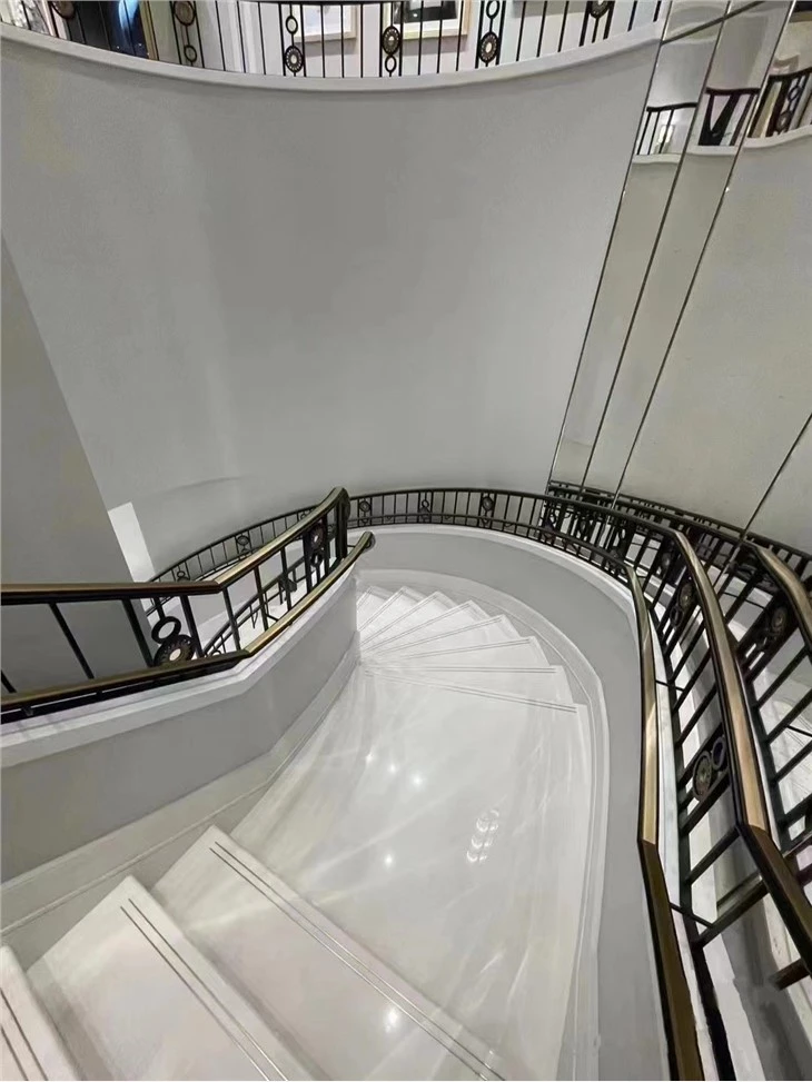 white marble stair treads